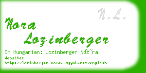 nora lozinberger business card